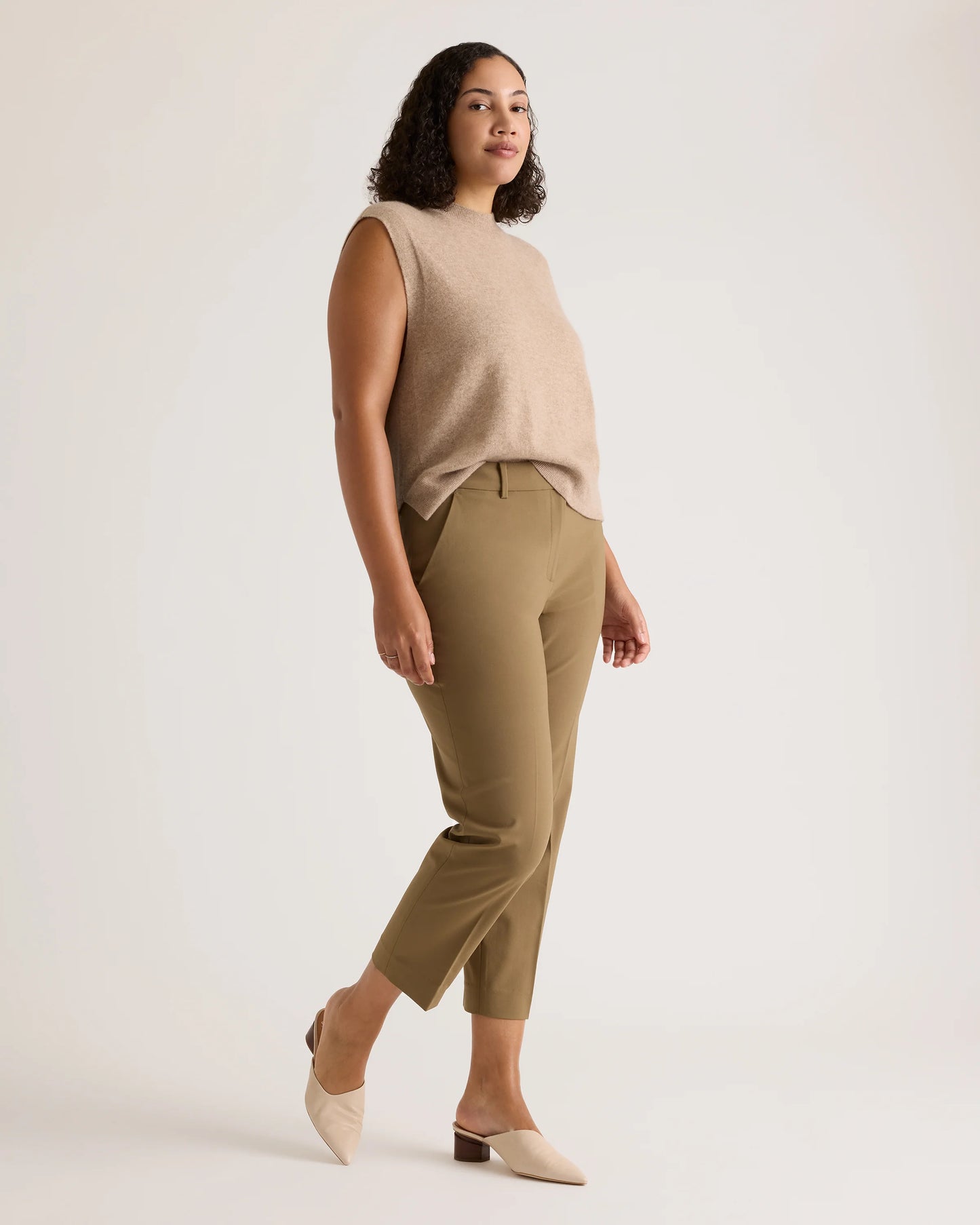 Italian Wool Slim Leg Ankle Pants - 0 / Grey Melange