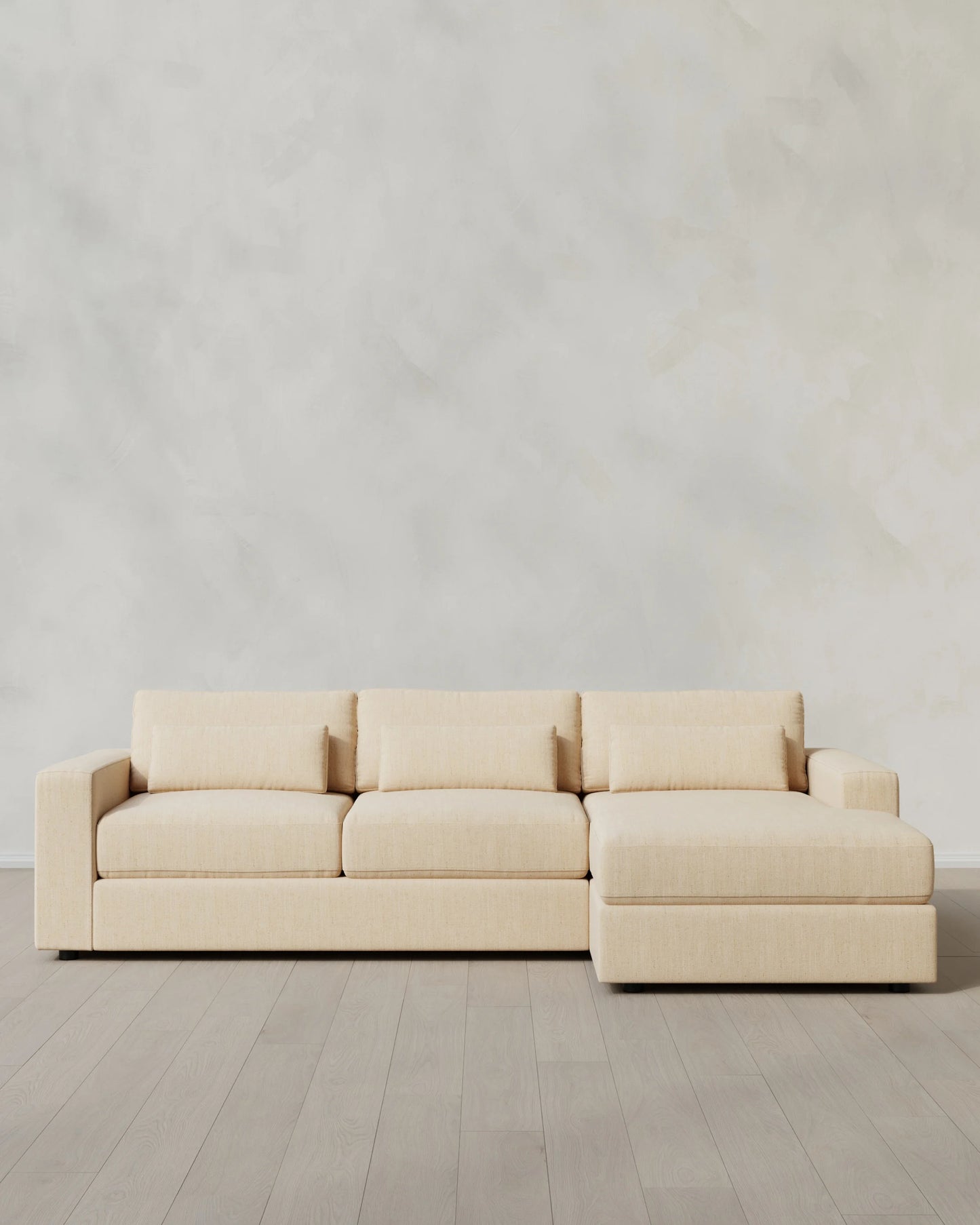 Ashford Deep Seat Chaise Sectional in Performance Chenille Linen Blend - 119" Right Arm / Ink