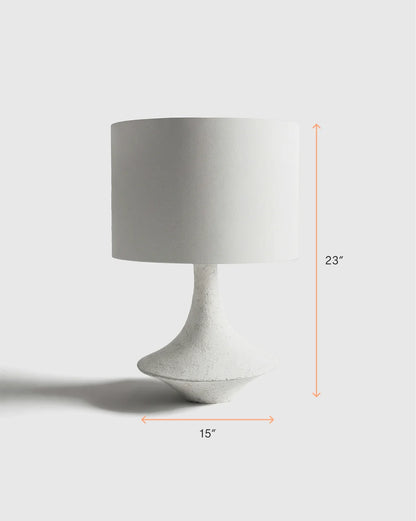 Sculptural Resin Table Lamp - One Size / Speckled White