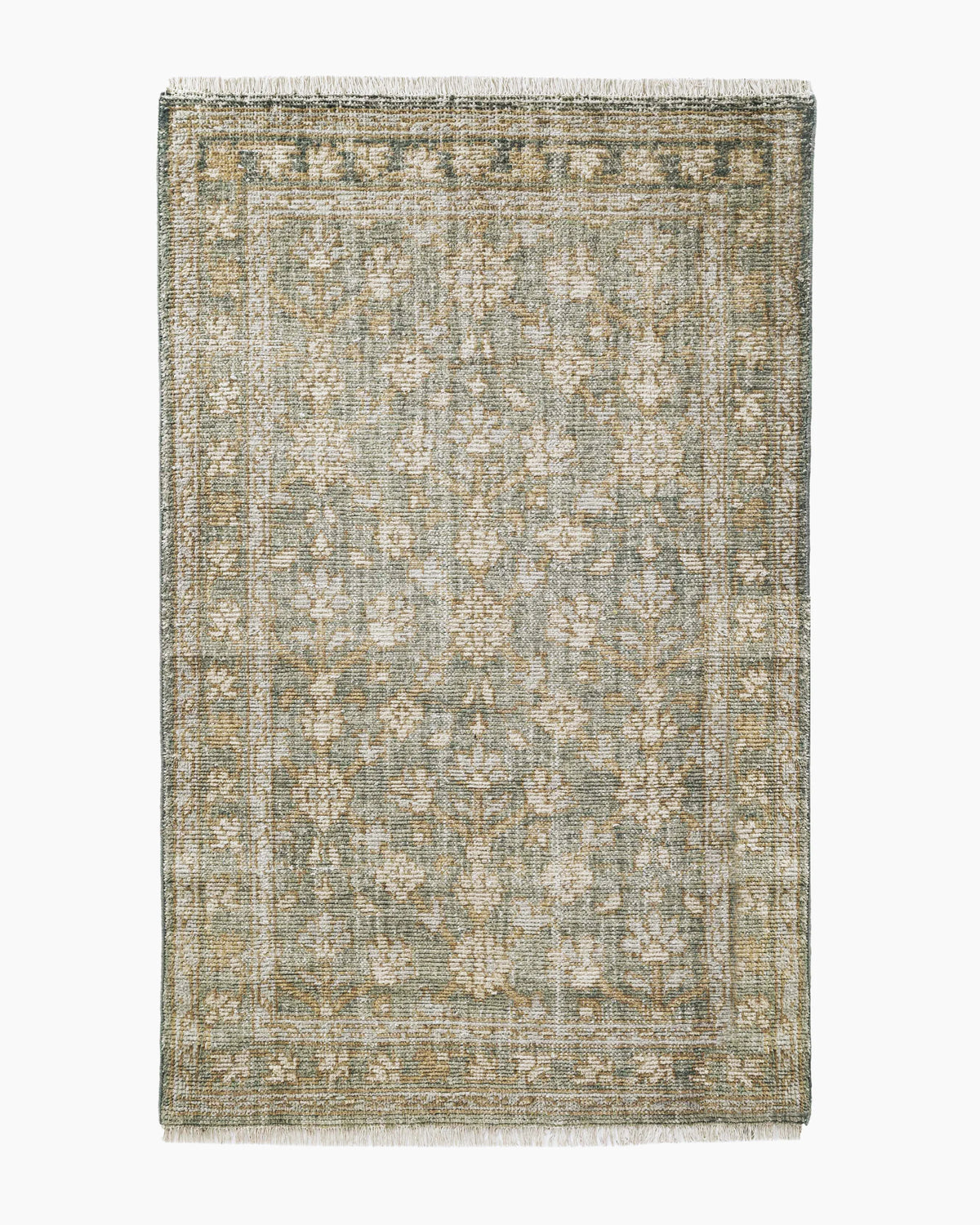 Lena Hand-Knotted Wool Rug - 5' x 8' / Green