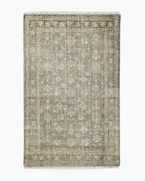 Lena Hand-Knotted Wool Rug - 5' x 8' / Green