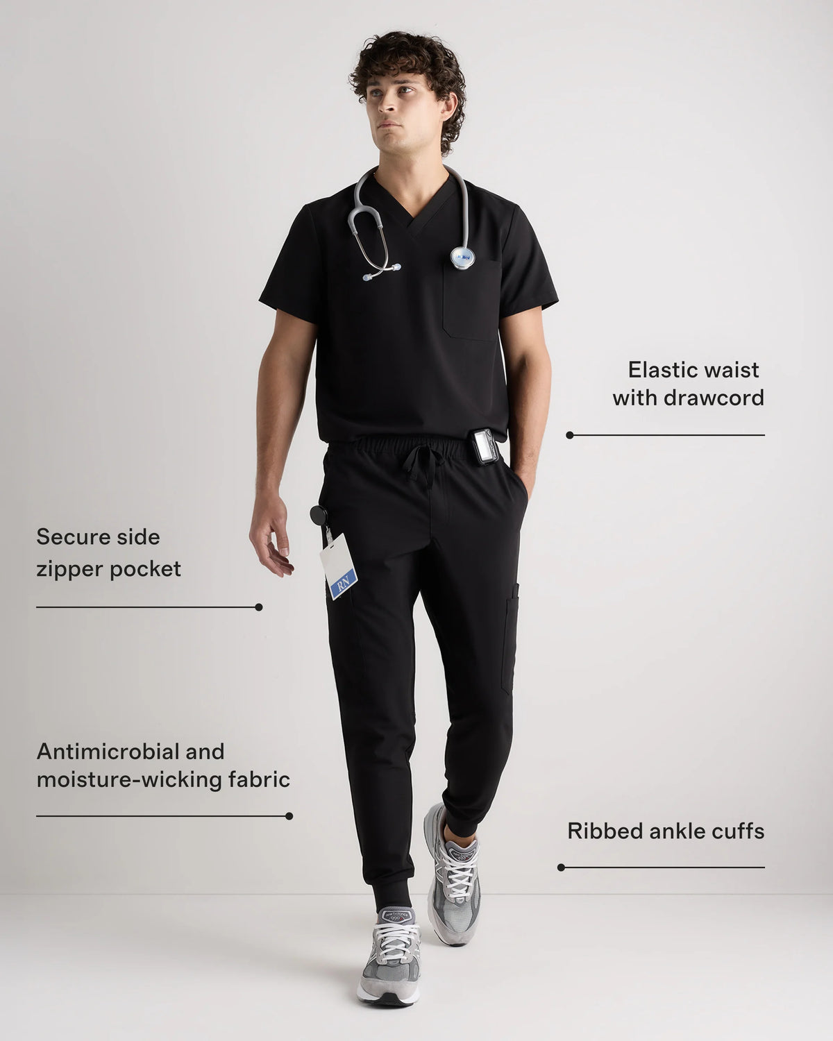 AeraFlex Scrub Joggers - S / Bold Black