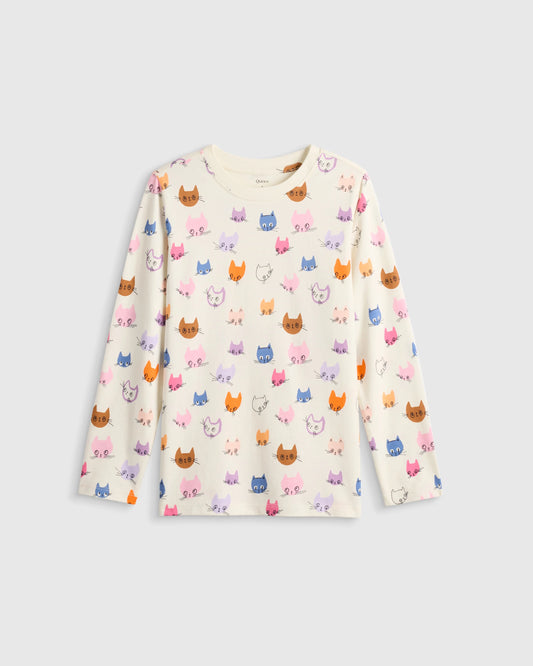 100% Organic Cotton Jersey Long Sleeve Tee - 6 / Dino Sketch