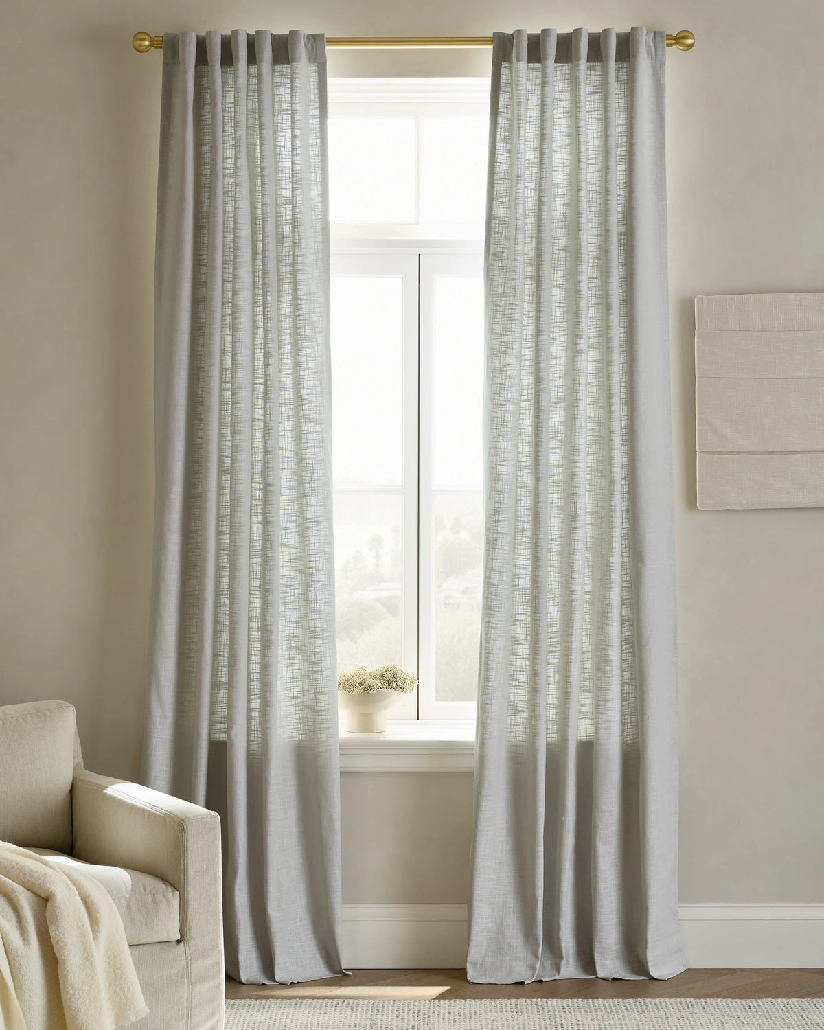 Textured Cotton Curtain - 48x84 / Ivory
