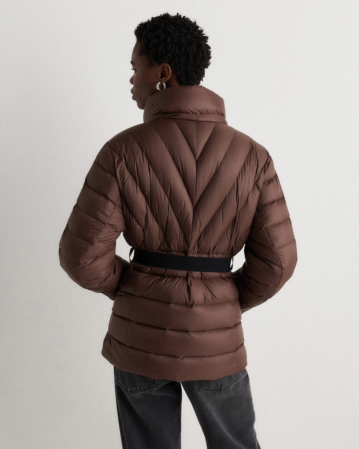 Responsible Down Belted Puffer Coat - XS / Hot Fudge
