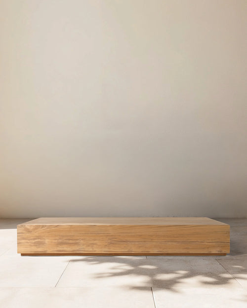 Solid Teak Outdoor Coffee Table - One Size / Natural Teak