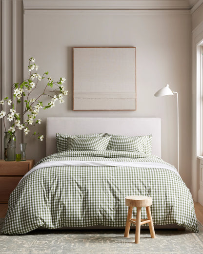 Organic Crisp Percale Duvet Cover - Twin / Ivory