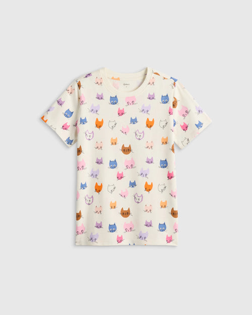 100% Organic Cotton Jersey Short Sleeve Tee - 6 / Dino Sketch