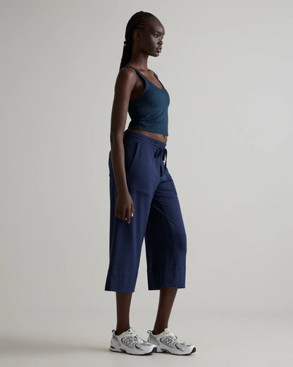 SuperSoft Fleece Cropped Wide Leg Pants - XS / Dried Fig