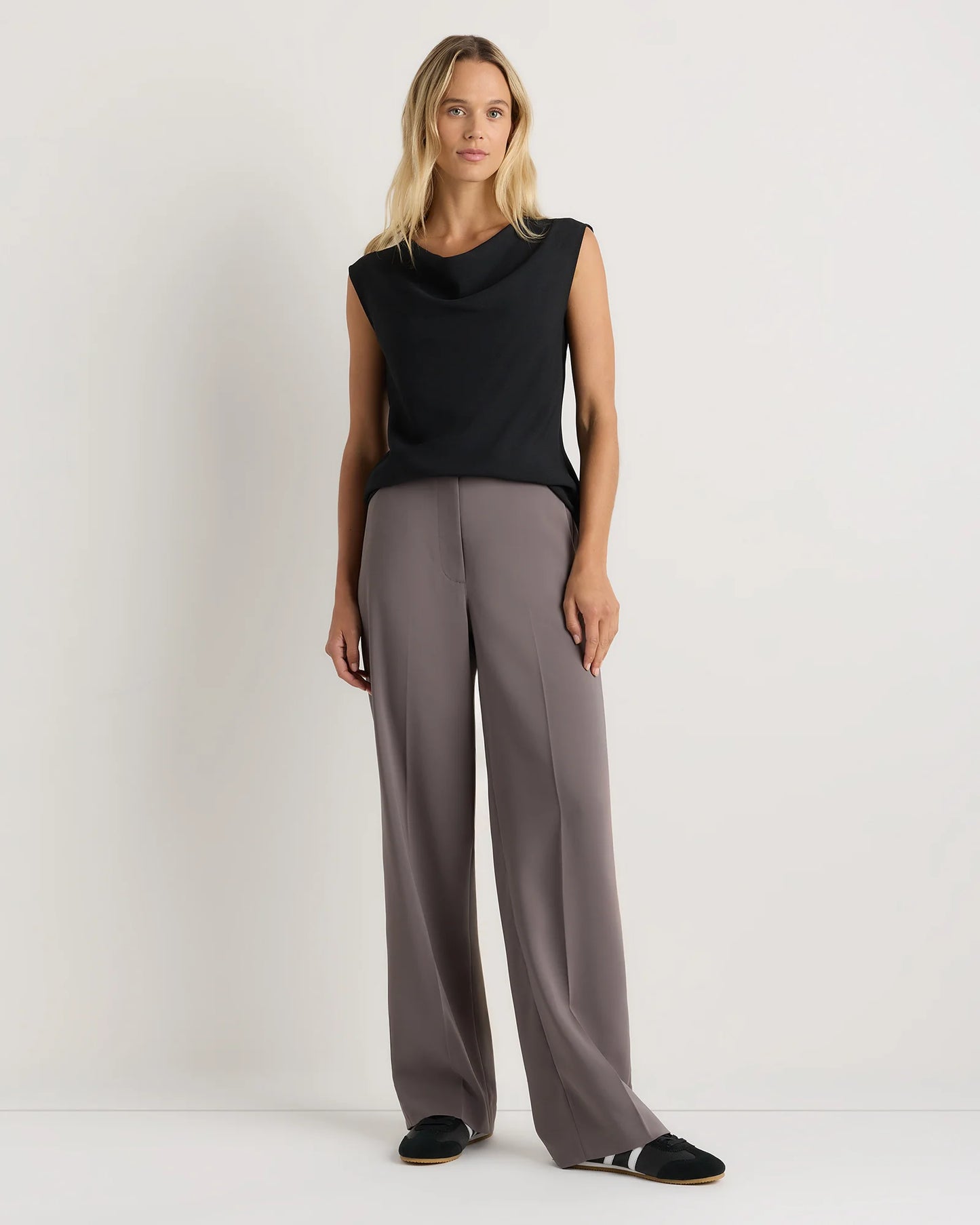 Draped Matte Cowl Neck Tank - XS / Porcelain Ivory