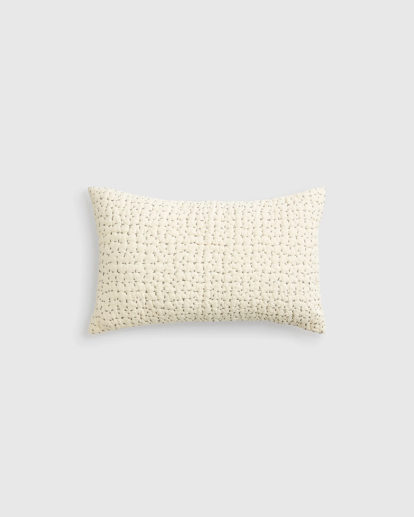 Organic Cotton Hand Stitched Pillow Cover - 12x20 / White