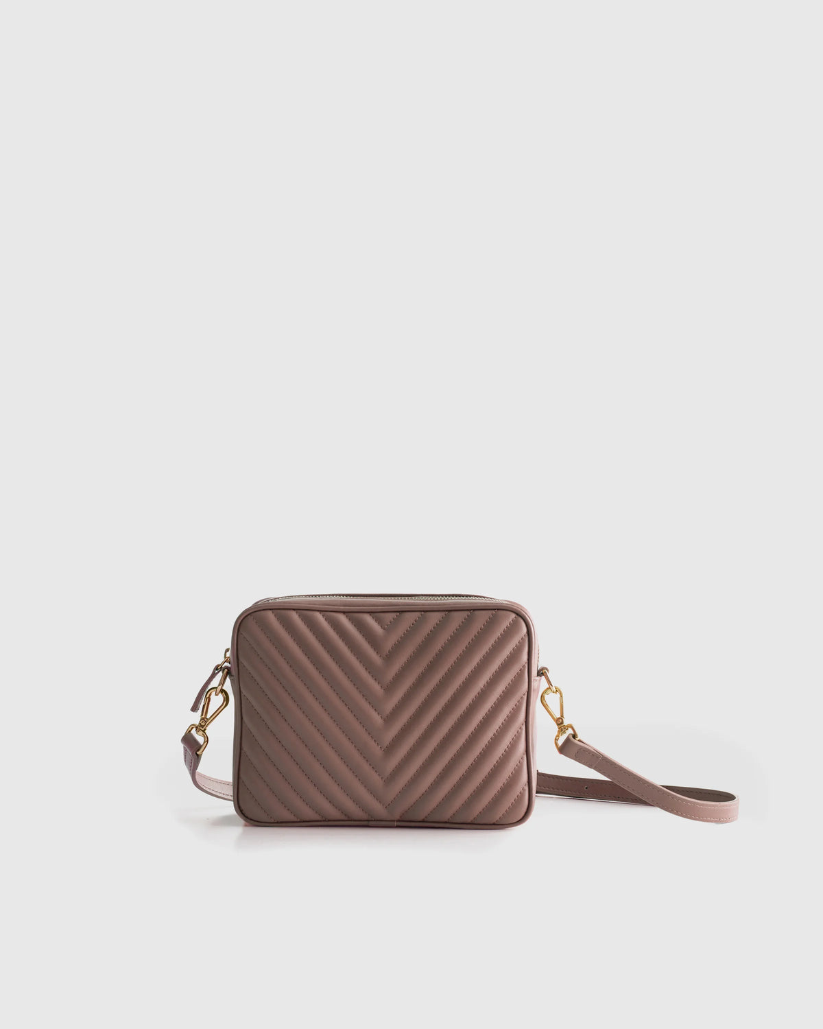 Italian Leather Quilted Crossbody Bag - One Size / Black