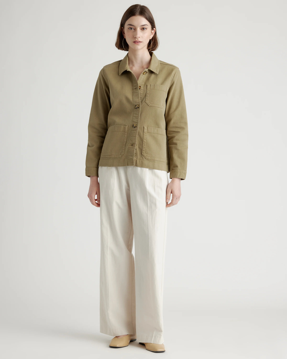 Organic Comfort Stretch Chore Jacket - XS / Vanilla