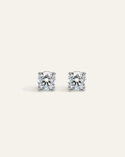 14K Gold Lab Grown Diamond Four-Prong Solitaire Studs - 2ctw - One Size / Yellow Gold