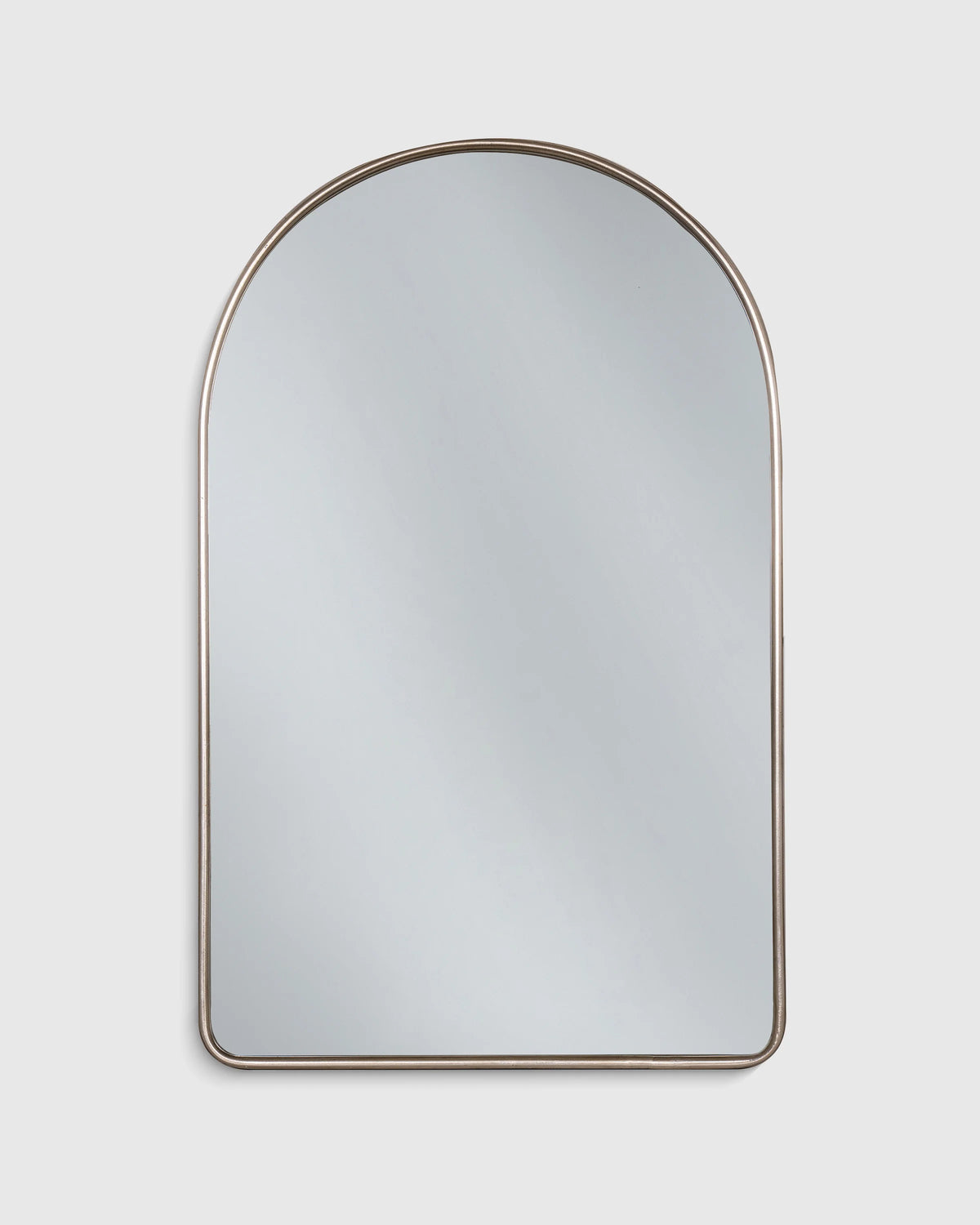 Arched Metal Framed Wall Mirror - One Size / Silver Metal Frame