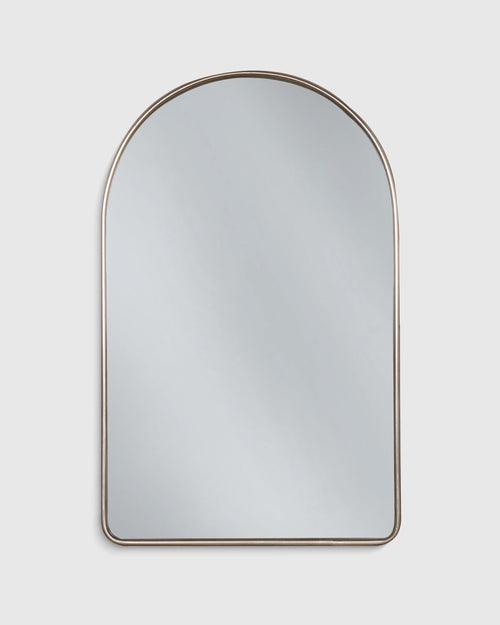 Arched Metal Framed Wall Mirror - One Size / Silver Metal Frame