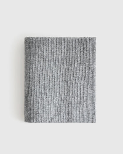 Ribbed Knit Cashmere Throw - 50x70 / Oatmeal