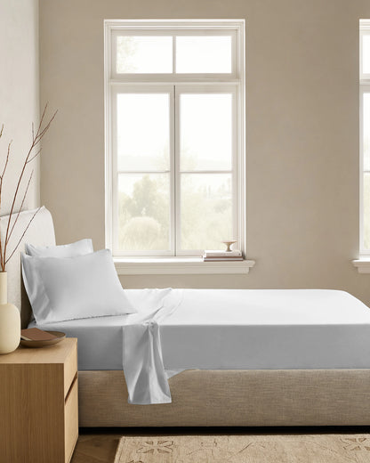 Organic Crisp Percale Pillowcase Set - Standard / White