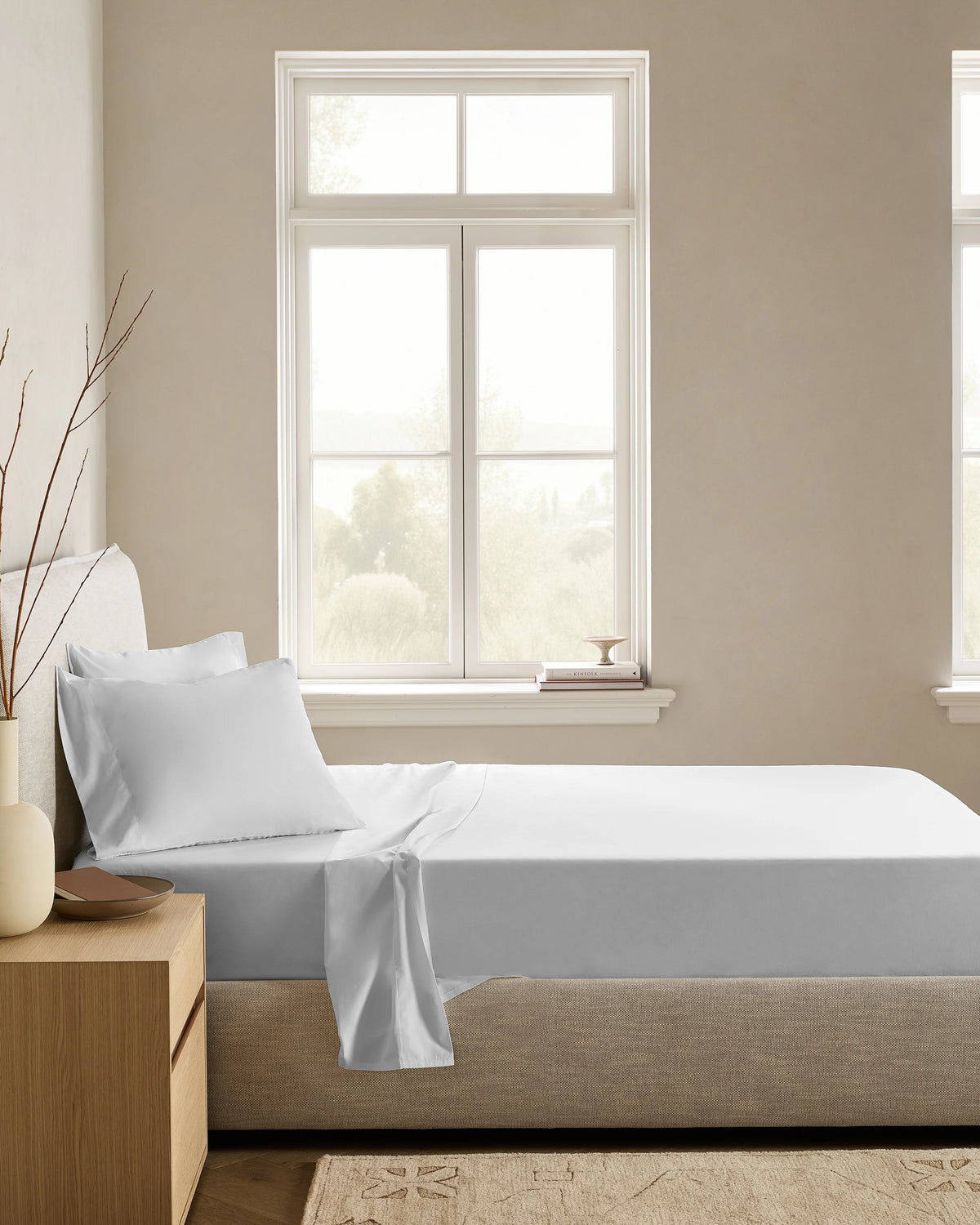 Organic Crisp Percale Sheet Set - Twin / White