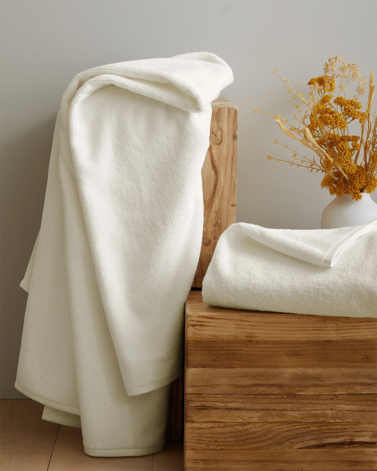 Turkish Ribbed Quick Dry Bath Sheet Bundle - One Size / Mineral