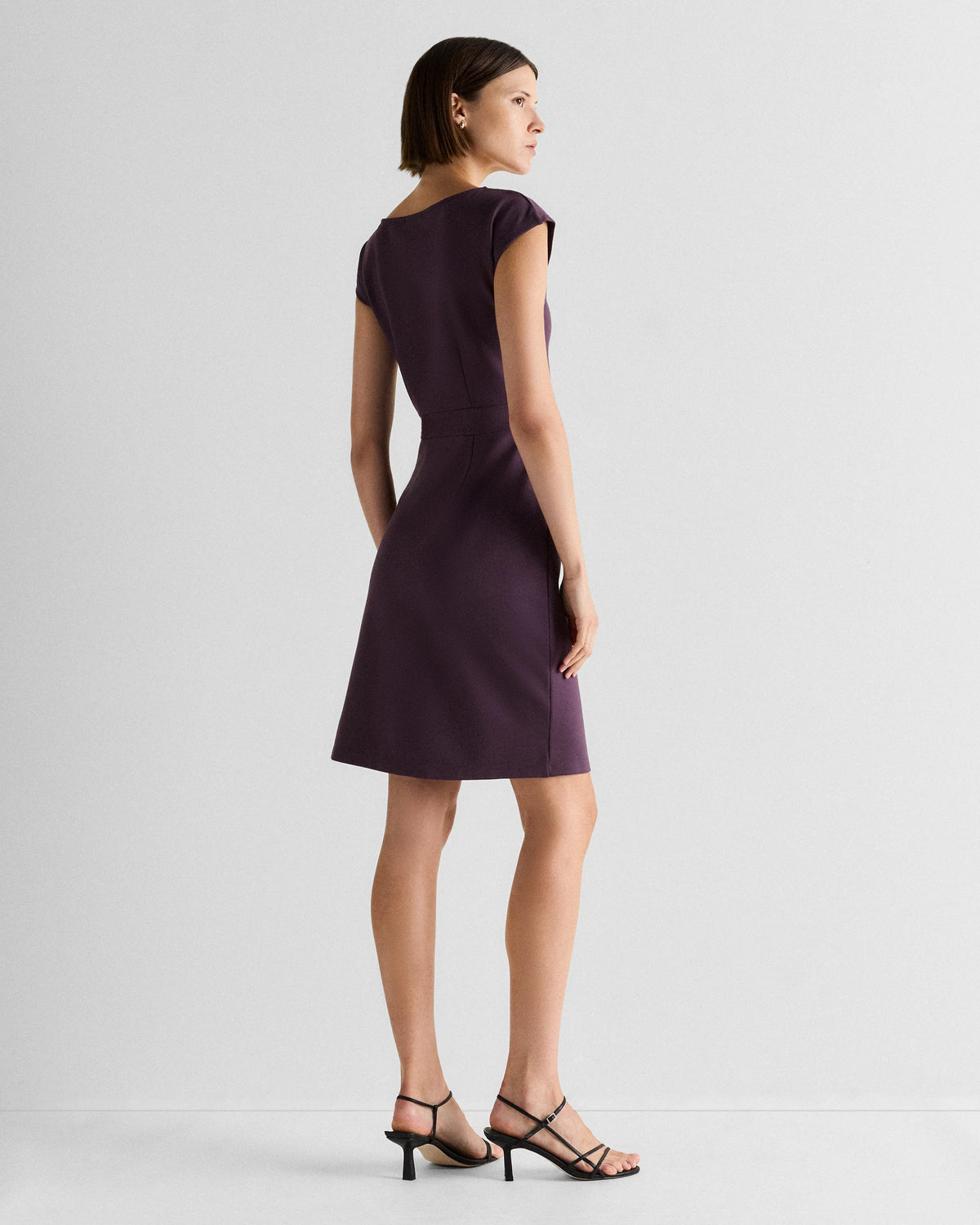 Ultra-Stretch Ponte Cap Sleeve Dress - XS / Ruby Red