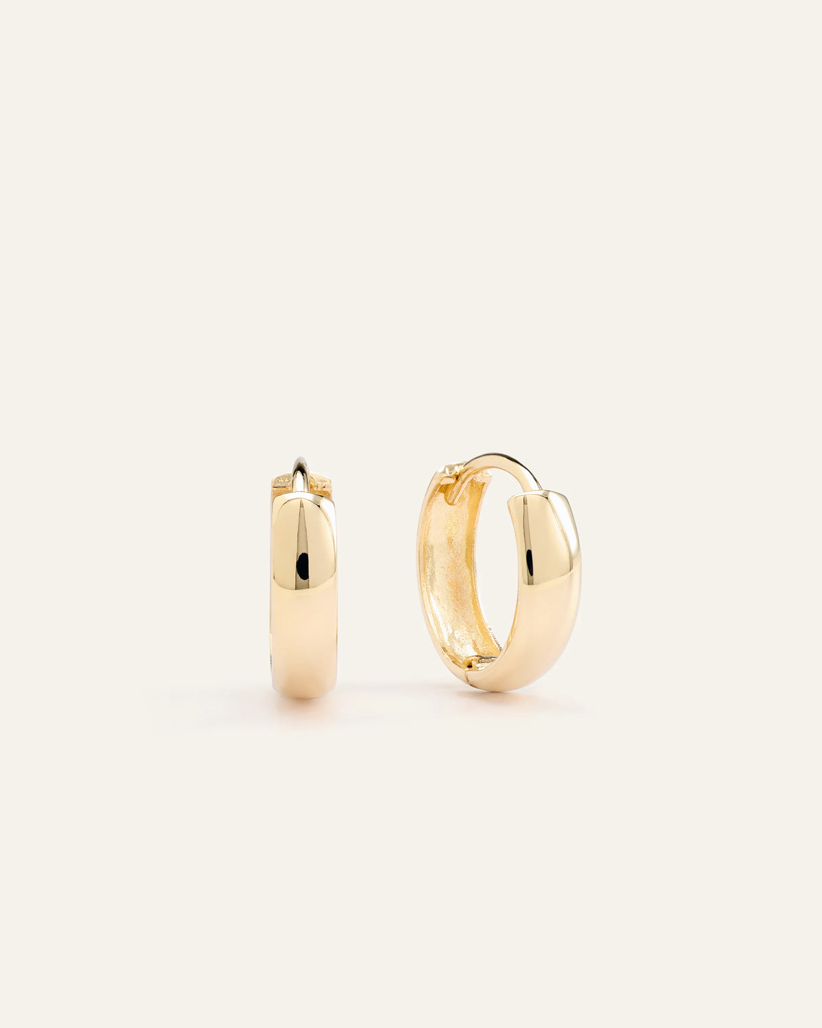 14K Gold Bold Hoops - One Size / Yellow Gold