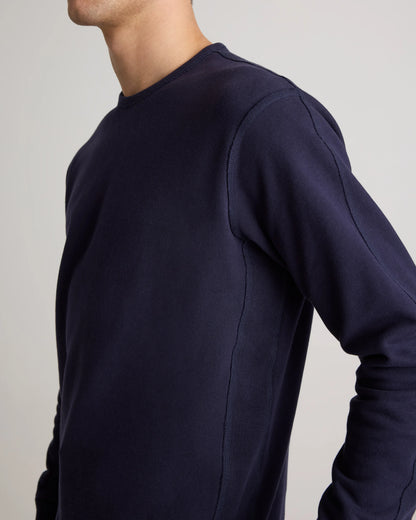 Organic Midweight French Terry Crewneck - S / Deep Navy