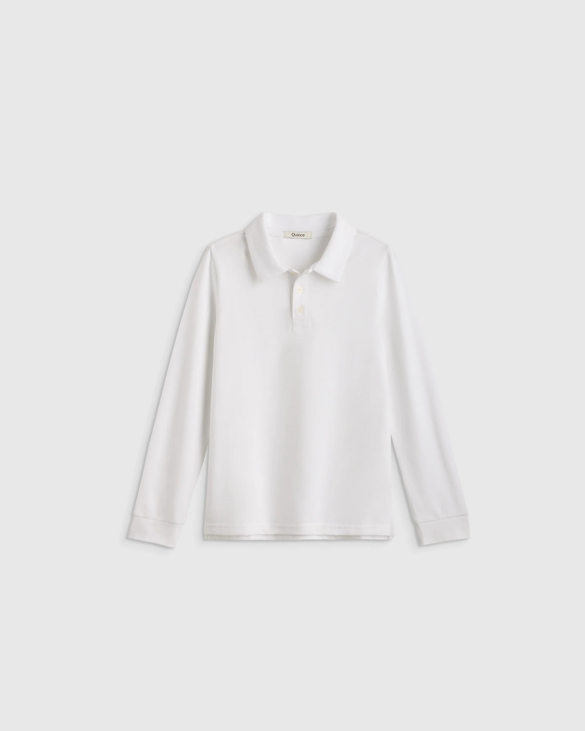 Organic Cotton Long Sleeve Pique Polo - 2T / White