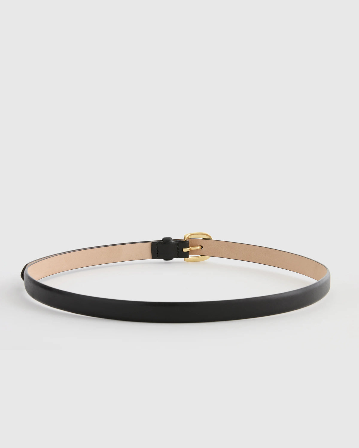 Sofia European Leather Skinny Belt - XS / Black