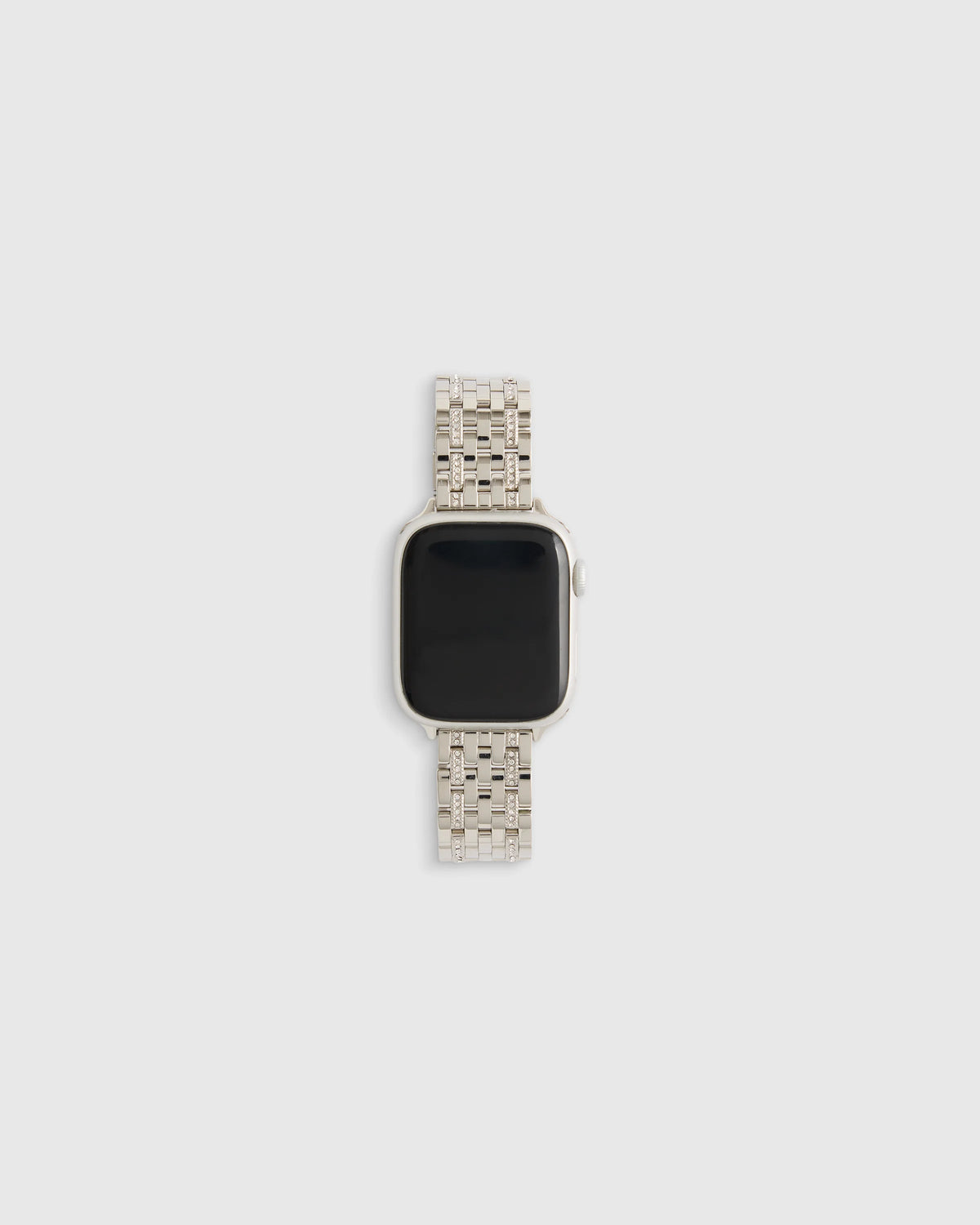 Stainless Steel & Pave Bracelet Smartwatch Band - 38mm - 42mm / Silver