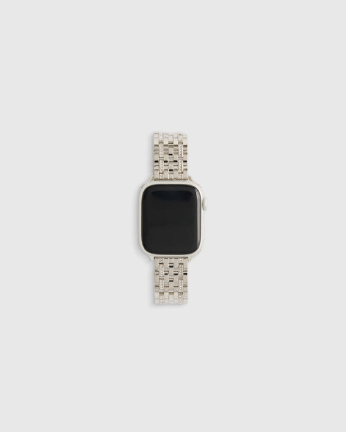 Stainless Steel & Pave Bracelet Smartwatch Band - 38mm - 42mm / Silver