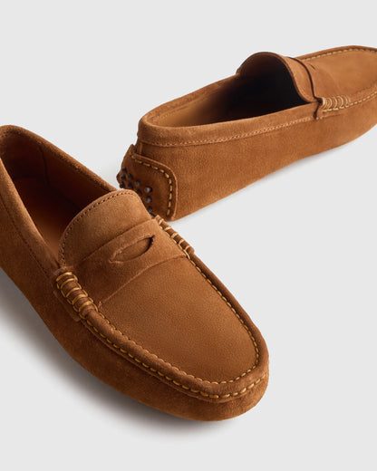 Essential Suede Driving Loafer - 7 / Dune