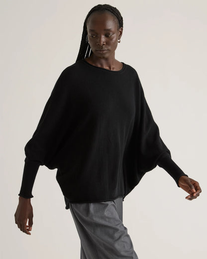 Mongolian Cashmere Batwing Sweater - S/M / Black