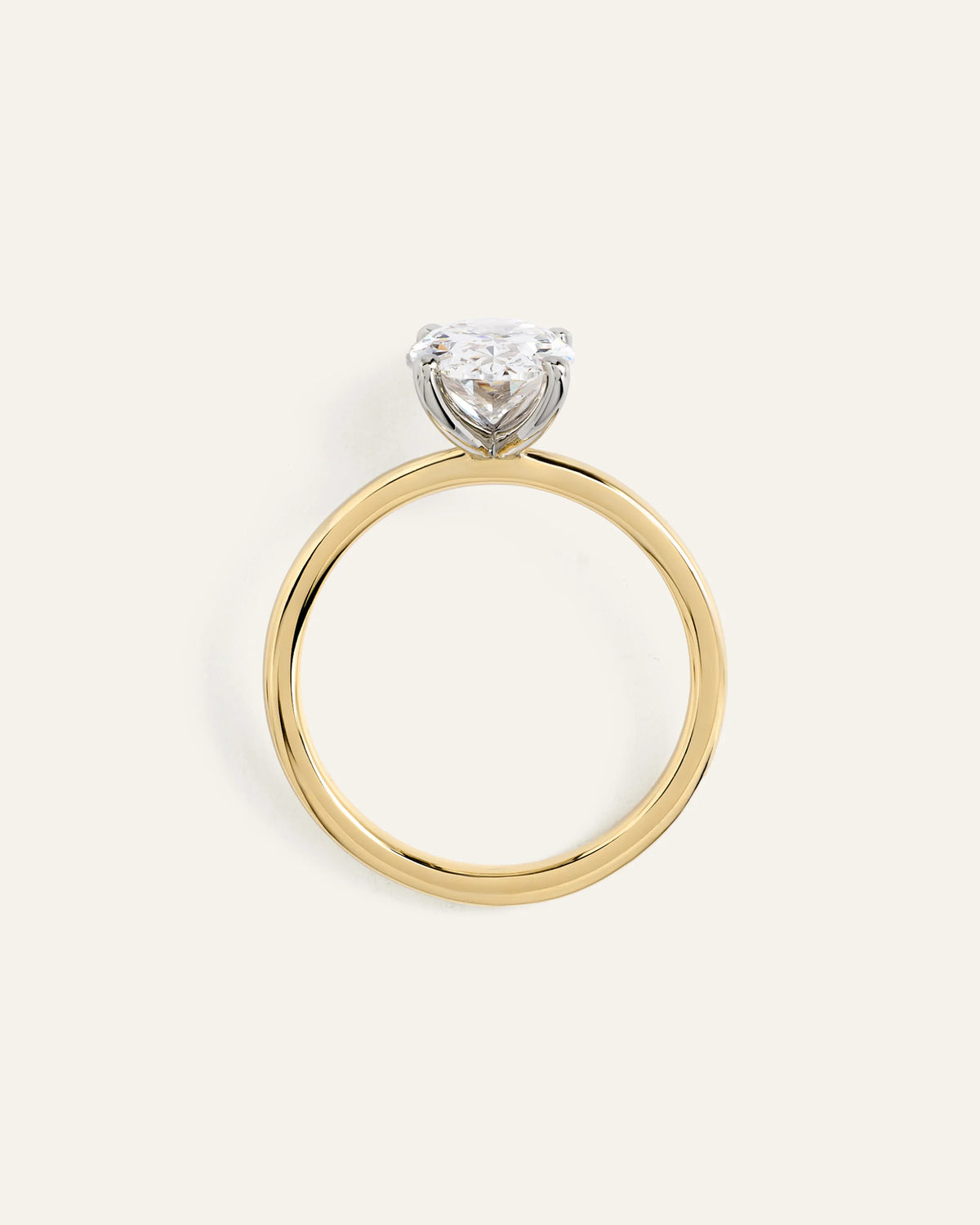 Lab Grown Diamond Oval Comfort Fit Engagement Ring - 2ct - 4 / Yellow Gold