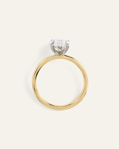 Lab Grown Diamond Oval Comfort Fit Engagement Ring - 2ct - 4 / Yellow Gold