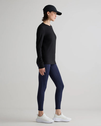 100% Merino Wool All-Season Long Sleeve Base Layer - XS / Black