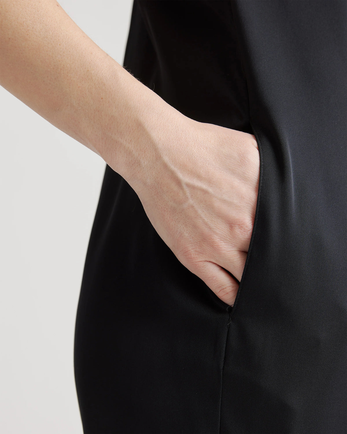 Washable Stretch Silk Maternity Jumpsuit - XS / Black