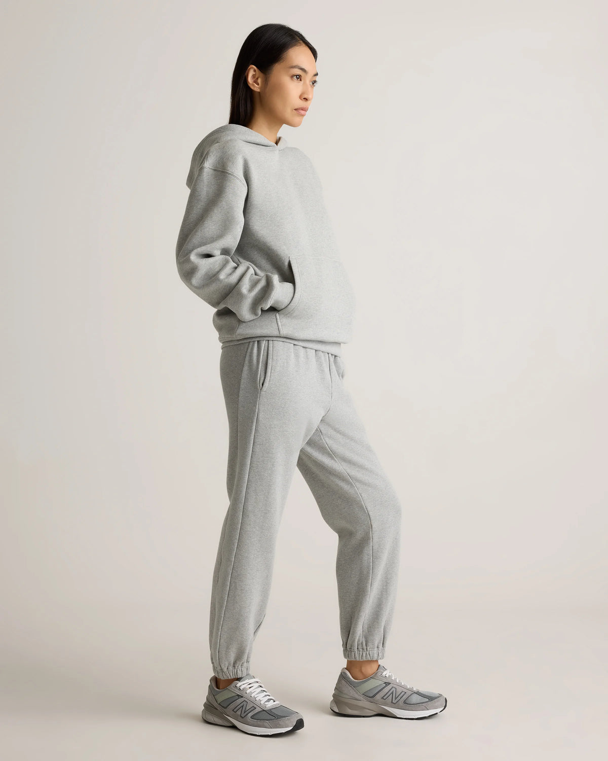 Organic Heavyweight Fleece Boyfriend Sweatpants - XS / Heather Grey