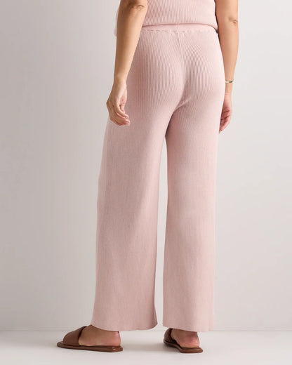 Cotton Cashmere Maternity Wide Leg Pants - XS / Heather Charcoal