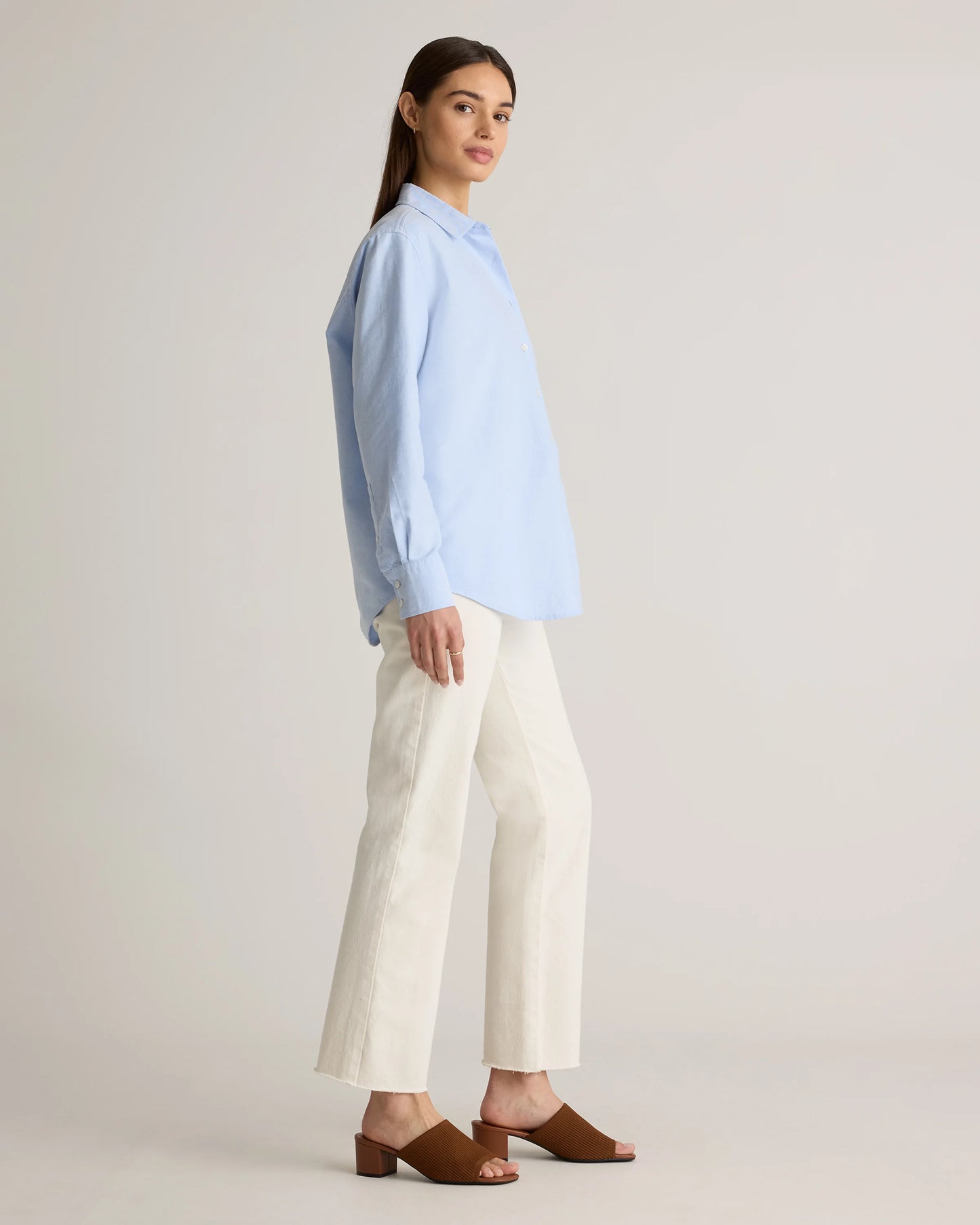 Organic Cotton Relaxed Oxford Shirt - XS / Opal Pink