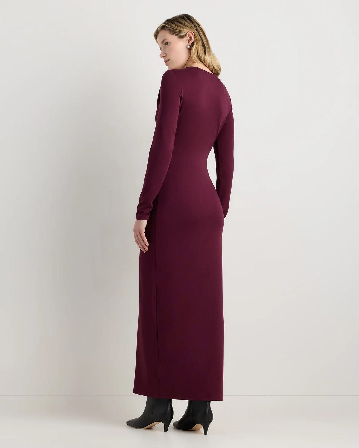 Long Sleeve Knit Maxi Dress - XS / Deep Navy