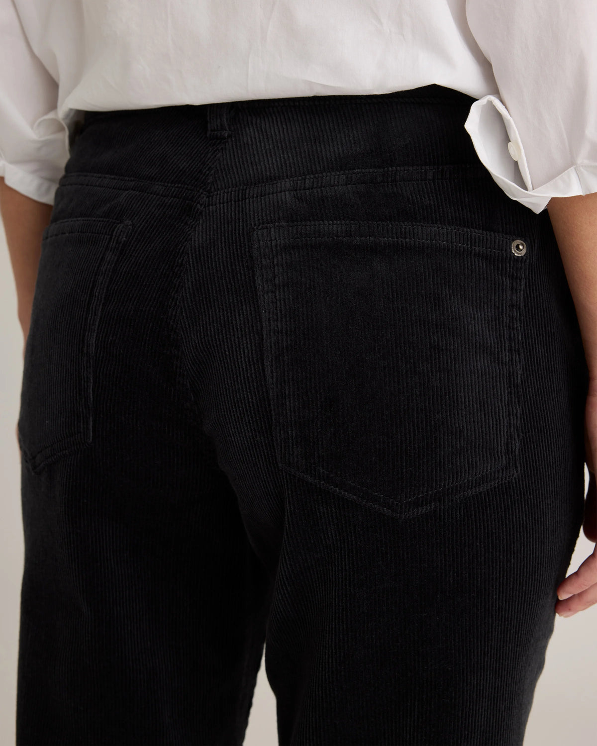 Organic Stretch Corduroy Flare Pants - 0 / Black