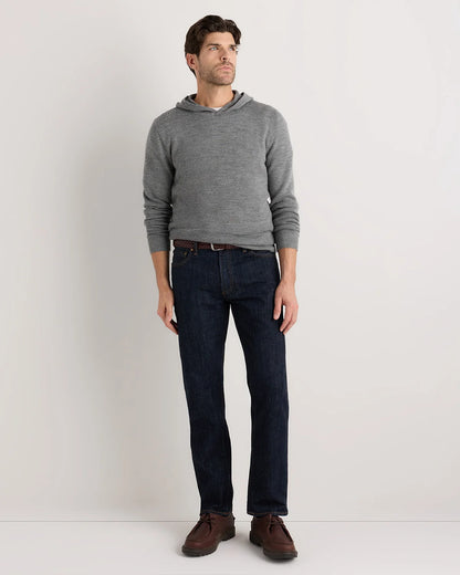 Alpaca-Wool Hooded Sweater - S / Heather Navy