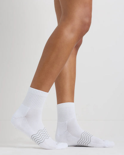 Everyday Cotton Solid Quarter Socks (4-Pack) - S / White