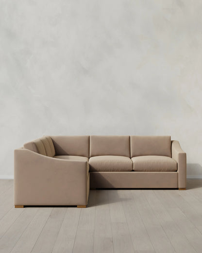 Hollis Slope Arm L Sectional in Performance Velvet - 110x110 / Gunmetal