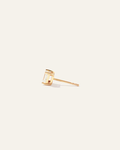 14k Gold Lab Grown Diamond Emerald Solitaire Studs - 1ctw - One Size / Yellow Gold