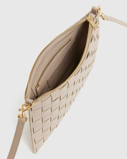 Italian Leather Handwoven Convertible Crossbody - One Size / Cognac