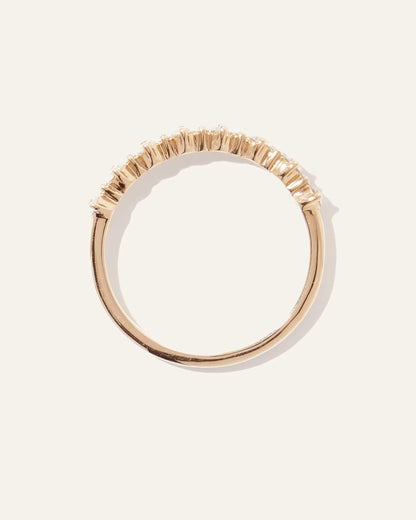 14K Gold Lab Grown Diamond Alternating Round Band - 4 / Yellow Gold