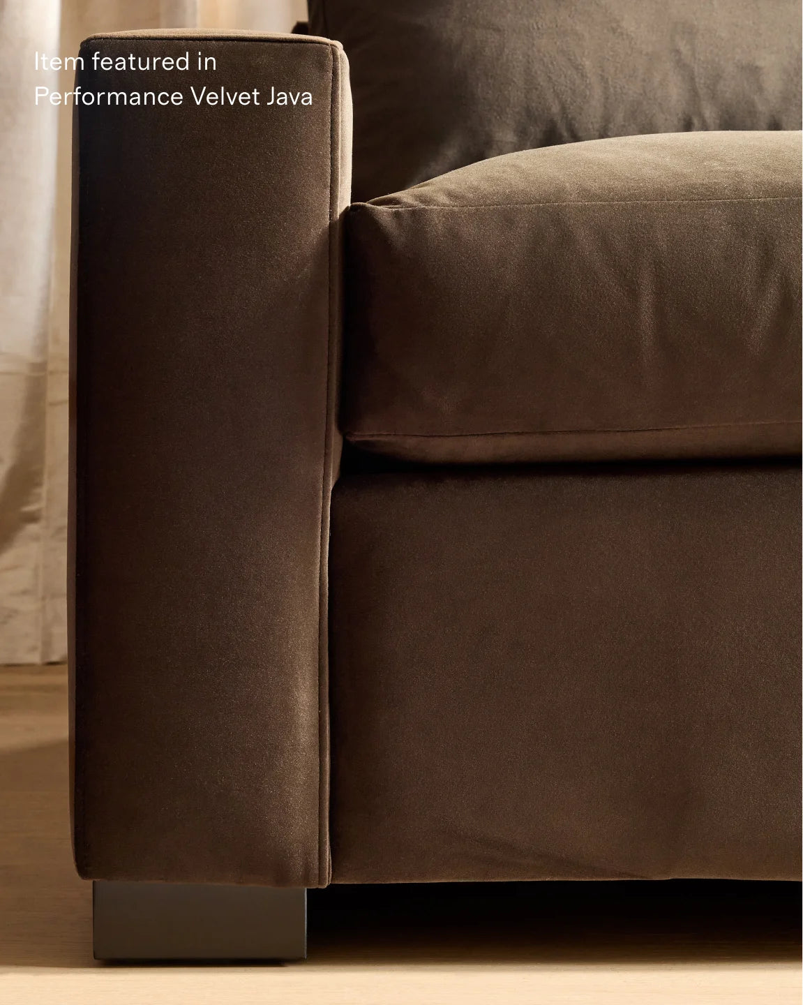 Stillman U Sectional in Performance Velvet - One Size / Java