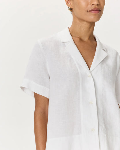 100% European Linen Short Sleeve Shirt - XS / Moonstone Blue